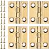 SynHHergyx 4 cerniere piccole, 25 × 22 mm, in ottone, con viti per gioielli, cassette di legno, mobili per fai da te