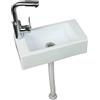 XRBEU2050 Lavabo a Parete Bianco, Lavatoio da Parete, Resistente Agli Agenti Atmosferici 40x20x11 cm per Cucina Garage Lavanderia Giardino Ambienti Esterni ed Interni E Rubinetto dell'acqua Calda e Fredda