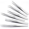 H&W 6Pcs Set Di Pinzette Di Precisione,Kit Di Pinzette Antistatiche in Acciaio Inox,Pinzette ESD per Elettronica,Sodlering,Gioielli,Artigianato, Lavoro Di Laboratorio,Fai Da Te