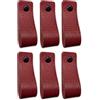 Brute Strength - Maniglie in pelle per mobili - rosso bordeaux - 6 pezzi - 16,5 x 2,5 cm - Maniglia per mobili, maniglia per porte per cucina, bagno, armadi, comò, legno