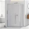 Inbagno Box doccia angolare 70x120 cm parete fissa e anta scorrevole, vetro trasparente H 195 cm con profilo cromato e installazione reversibile, Tay