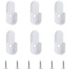 INCREWAY Supporti ovali per asta dell'armadio, 6 staffe per armadio, in lega di zinco, supporto per asta da parete, per tubo dell'armadio, staffa per asta per tenda, colore bianco