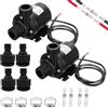 BORDEAG 2 pompe per acqua sommergibile Dc 12 V, senza spazzole, Dc 12 V, mini pompa dell'acqua a immersione, senza brushless, pompa per trapani, mini pompa ad anfibi, per stagno, acquario, fontane solari