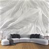ANALTIRCE Panorama Carta Da Parati Murale 430×300cm, Parati Murali Fotografica Piume D'Argento, Murales Strisce Astratte,Bianco Poster Con Effetto 3D Decorazione Soggiorno Camera Letto Sala Ufficio