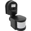 Clearhill Interruttore Sensore Movimento PIR 12V, Montaggio a Parete, 180°, Impermeabile, Crepuscolare, per Cortili Garage Varchi (Nero)