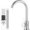 flintronic Rubinetto Lavello Cucina, Miscelatore Cucina Girevole 360°, Miscelatore Monocomando per Acqua Fredda e Calda