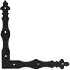 Gedotec Angolo per finestra Antique Deco | 1 pezzo Angolo 90 gradi nero | 300 x 300 x 40 mm | Angolo da avvitare Ferramenta Angolo di costruzione antico Angolo piatto Angolo d'angolo Angolo decorati