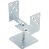 TRIBECCO - Supporto per palo a U, regolabile in larghezza da 70 a 160 mm, con scarpa a U in acciaio con nervature Ø 20 mm, ancoraggio a U in calcestruzzo zincato a fuoco per pali in legno quadrato (60