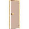 Saunainter Porta per sauna CLASSIC 70 x 190, vetro temperato di alta qualità da 8 mm, telaio in legno massiccio, facilmente regolabile DIN sinistra destra (pino bronzo)
