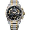 Citizen Eco-Drive Sport Luxury PCAT cronografo da uomo, Bracciale Bicolore, Quadrante Nero, Cronografo