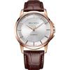 Sea Gull Seagull - Orologio automatico meccanico da uomo ufficiale, semplice, business, impermeabile, con vetro zaffiro, bianco-marrone, cinturino