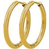PAUL VALENTINE Hoops - Orecchini a cerchio da donna, placcati in oro 18 carati, diametro 25 mm, chiusura a scatto, oro