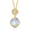 YONVUN Cristallo Zircon Rhombic ciondolo Collana | Placcato oro 18k pietra preziosa rubino smeraldo zaffiro pianeta diamante gioielli regalo per moglie mamma figlia fidanzata