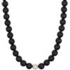 BERGERLIN Collana di Tormalina vera - Collana di perle con perla in argento sterling 925 - Vera collana di Tormalina taglia M-L