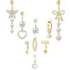 Milacolato 9Pezzi Piercing Ombelico Acciaio Chirurgico Set