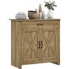 HOMCOM Credenza Cucina, Mobile Cucina con 2 Ante, Ripiani Regolabili e Cassetto, Stile Country, Credenza Buffet per Soggiorno, Salotto, Sala da Pranzo, 80x39.7x80cm, Color Legno