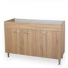Yellowshop - Mobile cucina sottolavello a 3 ante cm 120 effetto legno rovere well componibile con lavello inox e scolapiatti Basic (Sottolavello piano Dx)