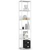 AKORD | Scaffalatura Metallo 40 cm | Mensole Libreria | Salvaspazio | 6 ripiani | Scaffalature Metalliche | Robusto | Stabile | Mobiletto Multiuso | Moderne Bianco | Bianco