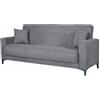 Arreditaly Divano Letto 3 Posti Con Cassettone Contenitore Imbottitura A Molle E Cuscini Inclusi Trasformabile in Letto Per Salotto Zona Living 212 x 87 x 90 Cm (Grigio)