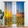 Surwin Stampa Girasole Tende per Interni, Tende a Vetro con Occhielli, 2 Pezzi Tende Camera da Letto, Tende Voile Semi Trasparenti, per Camera da Letto, Cucina, Soggiorno (132x213cm,Girasole 1)