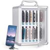 Ribanedy Armadietto per Cellulare in Lega di Alluminio, Montato a Parete, Locker per Telefoni Cellulari per Aula, Ufficio, Esami, Palestra con Maniglia e Lucchetto di Sicurezza (Argento, 12)