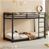 Zravenna Letto a castello 90 x 200 cm, letto a castello per 2 bambini, struttura letto in metallo, letto a castello con ringhiera alta stabile (nero, 90 x 200 cm)
