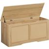 HOOBRO Organizzatore per Giocattoli, Cassapanca Contenitore in Rattan da 100 cm, con Cerniere di Sicurezza e Maniglie in Metallo, per Cameretta, Camera da Letto, Soggiorno, Colore Legno ENL11CW01