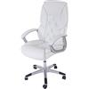 Mendler Poltrona Sedia Ufficio Girevole Regolabile L42 XXL Ecopelle Design Moderno 77x68x116-125cm - Bianco