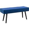 HOMCOM Sgabello multifunzionale Sgabello da letto Panca da letto moderna con piedini in acciaio e seduta imbottita Portata 120 kg per ingresso corridoio 100x36x45 cm Blu scuro