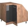 Vicco Mobile cucina angolare per sottotetto R-Line, Antracite lucido, 75.6 cm con 1 porta, carcassa dell'armadio profondità 60 cm, per la libera combinazione all'interno di sistemi cucina modulari