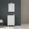 Kiamami Valentina - Mobile Bagno A Terra 56,5 Cm Con Lavabo E Specchio Bianco | Easy