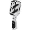 EasyByMall Microfono vocale dinamico retrò vintage - Super-cardioide per esibizioni dal per vivo e registrazione in studio, microfono classico swing karaoke (argento)