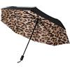 GISPOG Ombrello pieghevole automatico, ombrello da viaggio compatto impermeabile con stampa leopardata tigre, Colore unico, Taglia unica