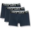 REPLAY Boxer, Logo (3 Pezzi) Uomo, Blue Marine