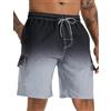 APTRO Costumi Pantaloncini da Bagno Uomo Mare Surf Piscina Stampa Hawaiana Estiva Grande Asciugatura Rapida con Fodera in Rete Carico Pendenza Nero S181 2XL