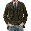 Generic Giacca da uomo in velluto a coste per l'inverno | Blazer da uomo slim fit giacca da cena giacca smoking giacche formali giacca calda multi tasche giacche casual giacca invernale tinta unita, Verde, M
