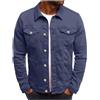 vokkrv Giacca di Jeans da Uomo casual denim Manica Lunga Motociclista Vintage Slim Fit Jacket Tinta unita con Bottoni e Tasche sul Petto Primavera e Autunno Lavoro Moda Taglie forti 3XL