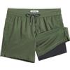 maamgic Uomo Pantaloncini da Surf 2-in-1 con Compressione | 5 5' Pollici Interni Asciugatura Rapida Costume da Bagno Corti con Tasche Interna Verde Scuro Nero CR 5.5 XL