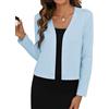 Zeagoo Cardigan estivo da donna, leggero, corto, a maniche lunghe, coprispalle sottile, aperto sul davanti, bolero trasparente per abiti, Blu, XX-Large
