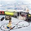 Joellfuner Trenino Elettrico per Bambini, Locomotiva a Vapore, Trenino Elettrico Natalizio con Affumicato, Luci e Suoni, Treni Elettrico Giocattolo con Pista Lunga per Regali di Natale (old school)