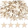 JJUNW 100 stelle decorative in legno non finite, 2,5 cm, piccole stelle in legno, per fai da te, decorazioni per feste