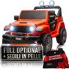 TOYSCAR Auto Elettrica per Bambini Jeep Wrangler Rubicon 2026 12V Fuoristrada Full Optional con TAPPETINI 2 Posti SEDILI in Pelle Porte Apribili Doppio Motore (Arancione)