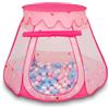 Selonis Tenda 105X90cm/600 Palline Castello Con Palline Colorate Per Bambini, Rosa:Azzurro/Rosa Chiaro/Perla