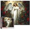 Tucocoo Puzzle con angelo graziosamente per adulti, 1000 pezzi, rose rosse gotiche da giardino, puzzle fai da te, per la decorazione della casa, regalo sfidante, perfetto per serate di gioco