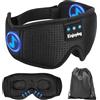 AMIPOW Maschera per dormire con cuffie Bluetooth 5.0, Cuffie per dormire con musica senza fili 3D mascherina occhi per dormire per chi dorme di lato/sulla schiena, sonnecchiare, meditazione