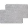 Astra Zerbino interno antiscivolo, facile da pulire, lavabile, senza PVC, assorbente, grigio chiaro, 50 x 80 cm, set da 2 pezzi