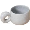 CAPIJIONG Set da tavola in ceramica giapponese con grandi orecchie, tazze da caffè carine, insalatiera a due orecchie per uso domestico-tazza di caffè grigio