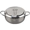 Cikonielf Mini Pentola Acciaio Inossidabile Stile Giapponese Con Fornello Induzione Termometro Set Pentole Compatibile Utensili In Ceramica Friggere(20Cm)