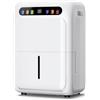Smeeyo Deumidificatore 20L/giorno，Deumidificatore Casa con Display Digitale Dell'umidità, Serbatoio Dell'acqua da 6L, Tubo di Scarico da 1m, Timer 24 ore, Ventola da 120 mm Ottimizzata per la Pressione
