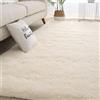 BUDINGHY Tappeto a Pelo Lungo 150 x 300 cm con Fondo Antiscivolo Tappeto Salotto Antiscivolo Tappeti Moderni Soggiorno per Soggiorno Home Room Décor, Color Crema